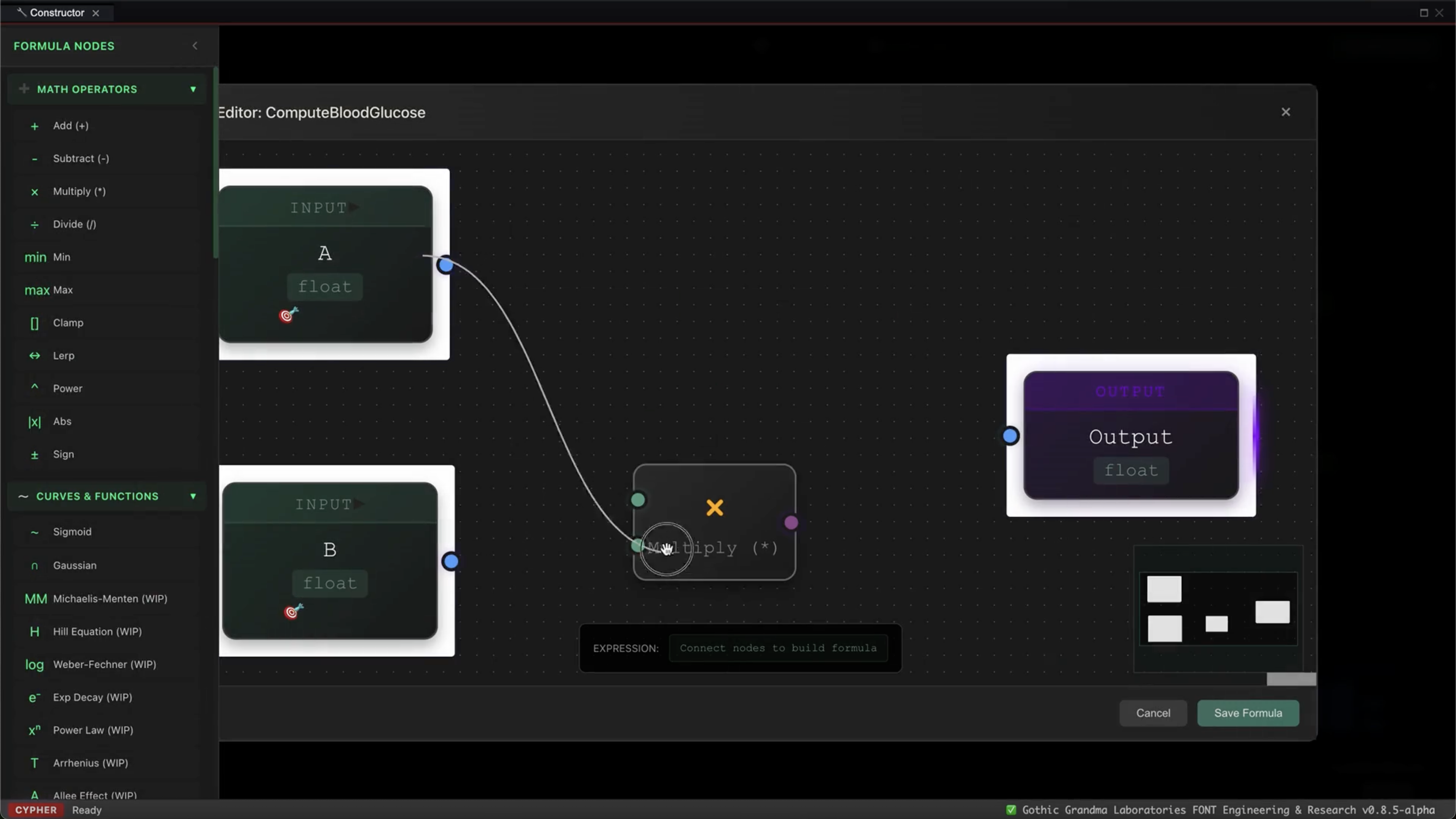 CYPHER Formula Editor